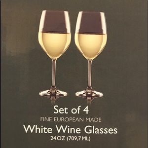 $80 set 4 Gorham Lenox 24 oz white wine glasses stemware boxed Czech Republic